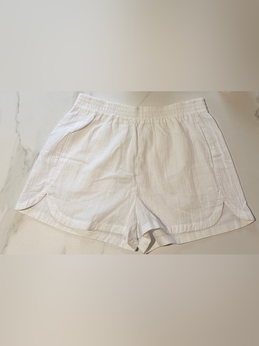 Fabletics White Elastic-Waist Pull-On Shorts